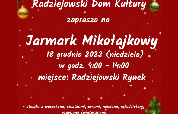 Jarmark Mikołajkowy – 18 grudnia