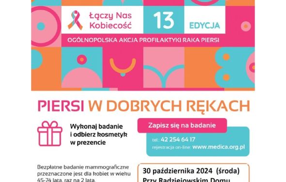 Bezpłatne badania Mammografii 30.10.2024