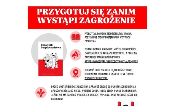 Instrukcje jak reagować na komunikaty ostrzegawcze i sygnały alarmowe